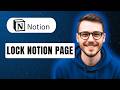 How To Lock Notion Page [2026 Guide]