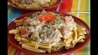 ALKALINE ELECTRIC TOMATO BASIL MUSHROOM ALFREDO | THE ELECTRIC CUPBOARD