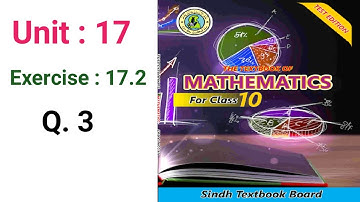 #Maths Class 10 | Unit 17 | Exercise 17.2 Q 2 | Sindh textbook board