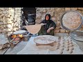 Baking fresh nomadic bread 🍞 on fire 🔥 | Simple and delicious nomadic life