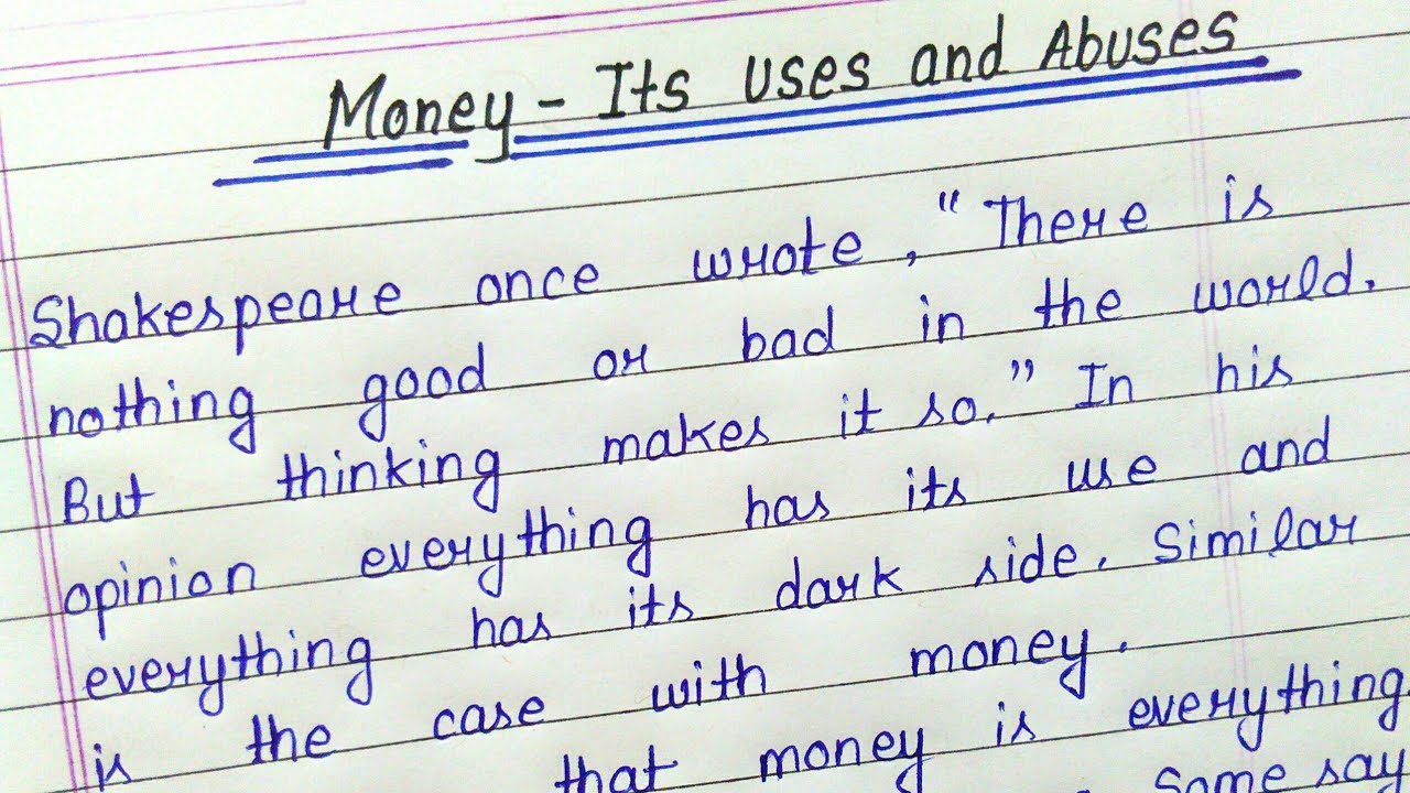 paragraph on money