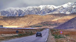 الطريق من افران الى بولمان سحر الثلوج وجمال المنظر