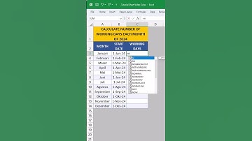 CARA MENGHITUNG JUMLAH HARI KERJA TIAP BULAN DI EXCEL #shorts #excel #exceltips