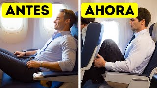 ¿Por qué las aerolíneas están reduciendo el espacio para las piernas?
