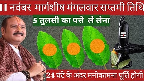 11 नवंबर मार्गशीर्ष मंगलवार सप्तमी तिथि को 5 तुलसी के पत्ते वाला उपाय जरुर करे || Pradeep Ji Mishra 