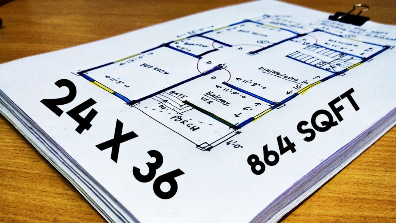 24 X 36 Sqft House Plan Ii 24 X 36 Ghar Ka Naksha Ii 24 X 36 House Design