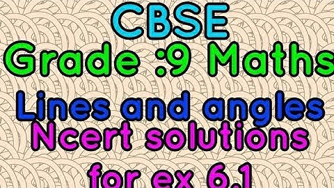 CBSE CLASS 9 maths in tamil |chapter 6 ex 6.1 nceert solutions in tamil |#linesandanglesintamil|