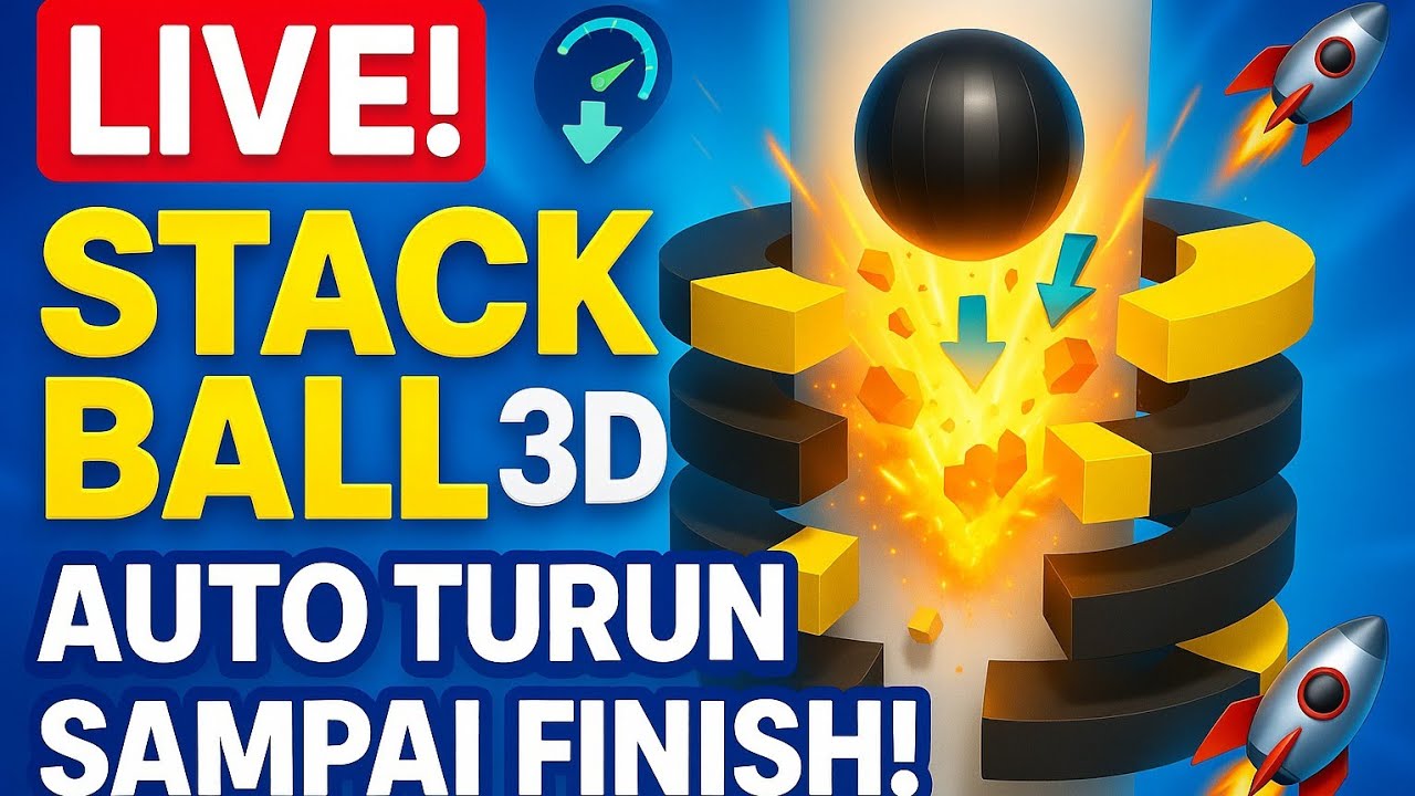 ⚡ LIVE Game Stack Ball 3D — Full Speed Sampai Bawah! 🚀 17#live game ...