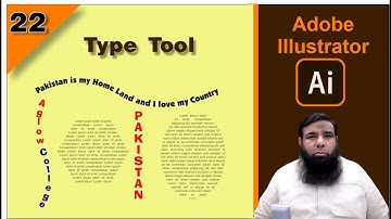Adobe Illustrator Training - Class 22 - Type Tool || Vertical Type Tool in Illustrator Hindi / Urdu.