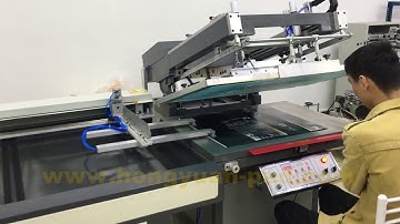 Screen printing machine with auto unloading system