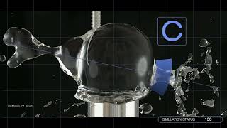 Simulation - cavitation bubbles inside water drop in microcavity