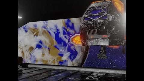 scifi spaceship landing video made with blender