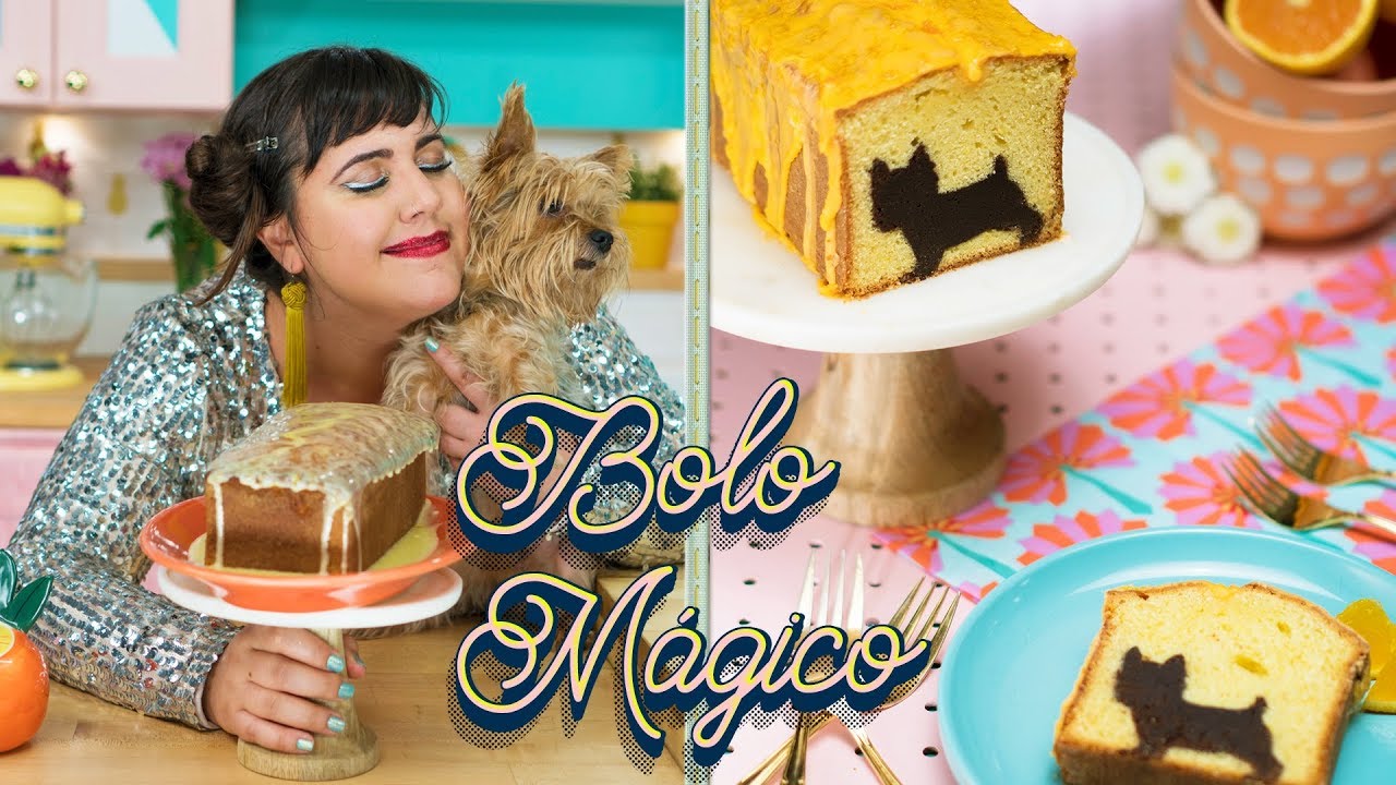 BOLO MÁGICO DE LARANJA COM BROWNIE
