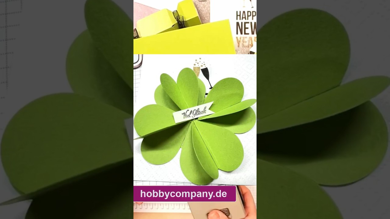 Einfache Bastelidee Glücksklee für Silvester