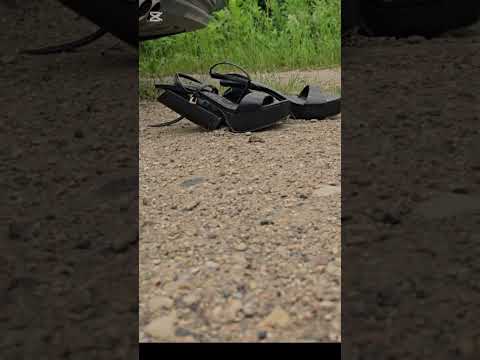 High heels crushed by car #crushexperiment #highheels #damageheels #asmrcrush #shoes