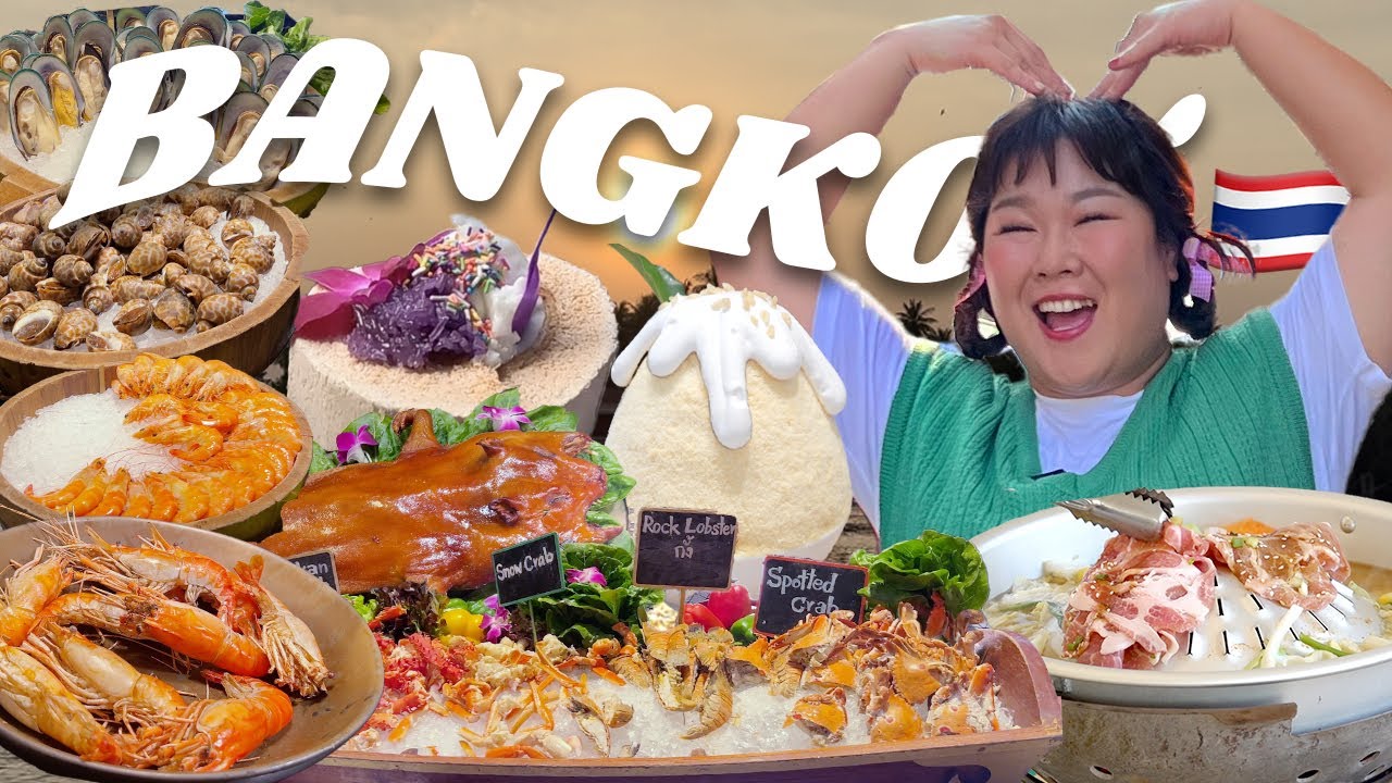 방콕에서 배터지고 왔습니다💓 해산물 뷔페부터 태국식 고기 뷔페, 수상한 기찻길, 수상시장까지! 방콕 풀 투어 다녀왔습니다😆 |  ep.2