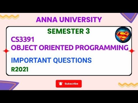 CS3391 Important Question Object Oriented Programming