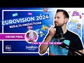 🇸🇪 EUROVISION 2024 GRAND FINAL | Full Results Prediction 🔎: the Winner, Top-10, Bottom-5