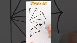 how to draw spider web 🕸 🕷 #shorts #draw #drawing #paint #halloween #art