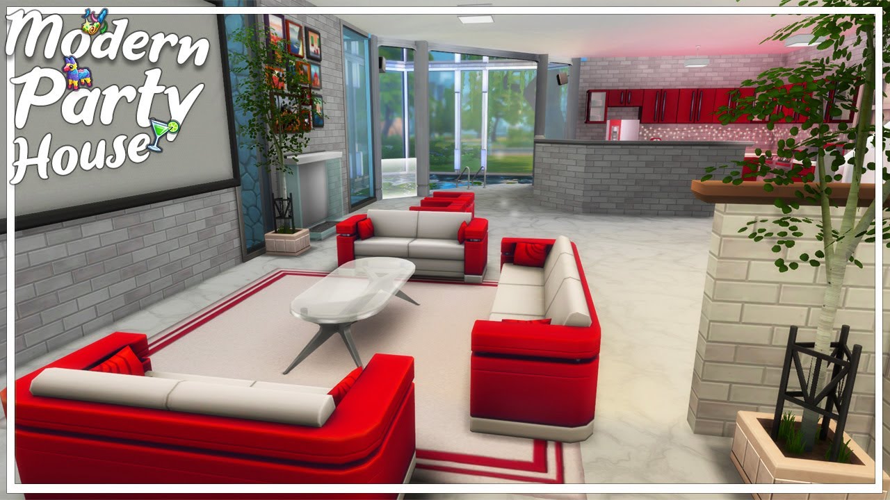 MODERN PARTY HOUSE🎉 SIMS 4 SPEED BUILD YouTube
