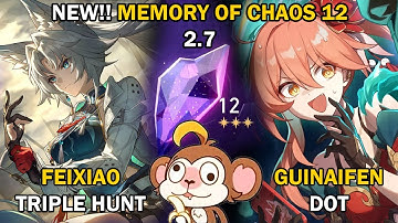 Feixiao Triple Hunt & Guinaifen DOT | NEW Memory of Chaos 12 (3 Star Clear) | Honkai Star Rail 2.7