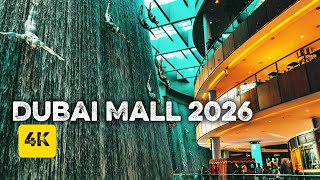 Dubai Mall Night Walk 2026: Burj Khalifa Entrance, Chinatown & Waterfall | 4K HDR 60fps Walking Tour