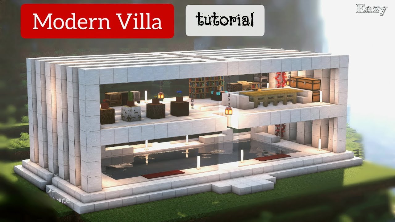 Villa Tutorial Build Minecraft Java Minecraft | How To Easily Build a Modern Villa house | Tutorial⚒️ - YouTube