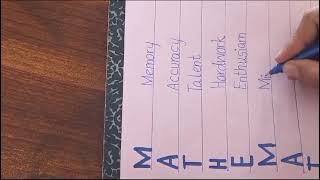 acrostic poem on math.《like and subscribe to my channel ●Thanks for watching .leisure time activitie
