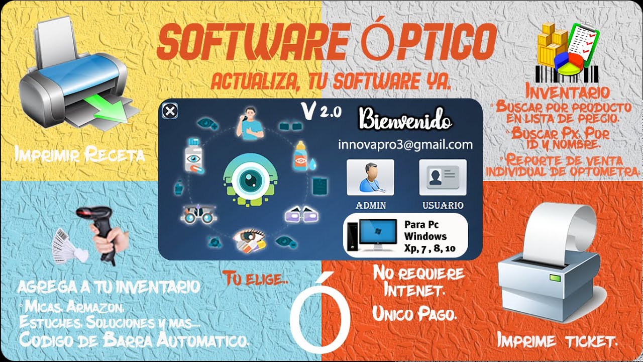 Software 😲 Optico Imprime Receta 💻 Ó Ticket 💵 Tu elijes. - YouTube