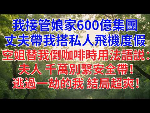 我接管娘家600億集團，丈夫帶我搭私人飛機度蜜月，空姐替我倒咖啡時用法語説：夫人，千萬別繫安全帶！逃過一劫的我，結局超爽！#為人處世#故事#小說#生活經驗#情感故事#戀愛#情感#婚姻