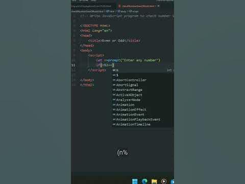 JavaScript Program To Check Number is Even Or Odd 🔥 - YouTube
