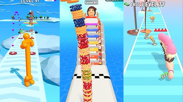 Tall Man Run vs Pancake Run vs Ice Cream Runner - All Levels GamePlay Walkthrough iOS,Android