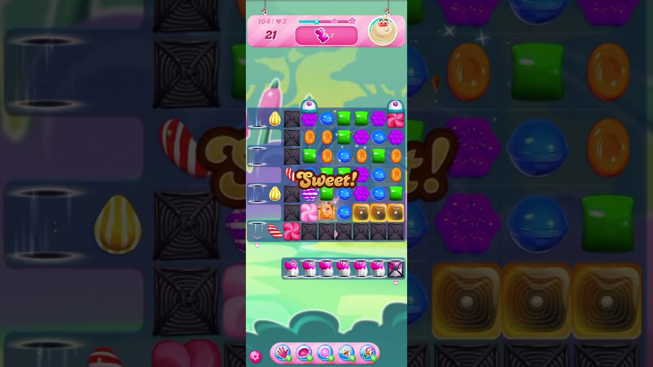 Level 164 of candy crush saga 🍭😋 