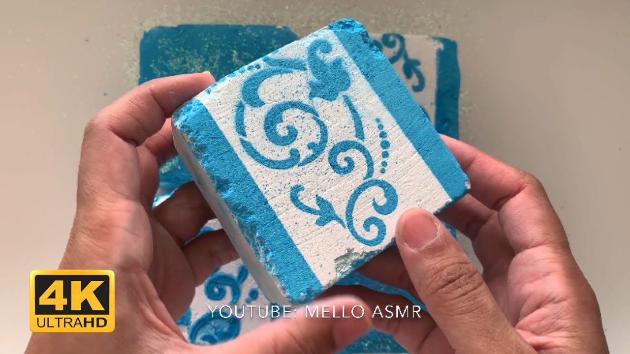 Crushing Full Blocks of Painted Gymchalk | ASMR | Anxiety/Stress Relief