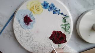 Hibiscus on the Round | Speed-paint | Emichelle