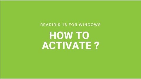 Readiris 16: How to activate?