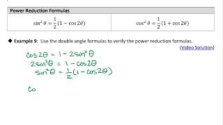 OS 7.2-3 Sum and Difference, Double-Angle, and Power Reduction Formulas: Example 9