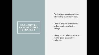 Mixed Method Strategies: (Sequential Explanatory Strategy & Sequential Exploratory Strategy)