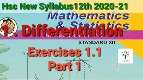 Differentiation part 2 | Hsc new syllabus 2020-21 | class 12th math 2 | Maharashtra state board