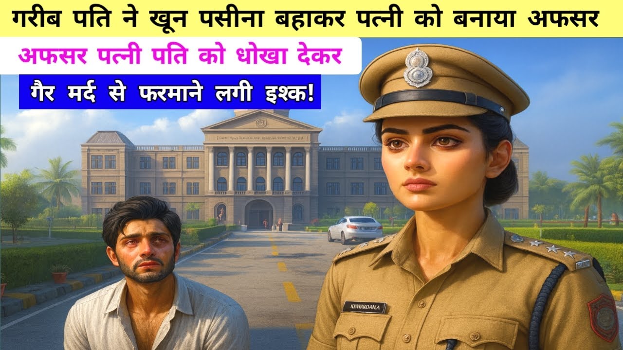 गरीब पति ने खून पसीना बहाकर पत्नी को बनाया अफसर || अफसर पत्नी पति को धोखा देकर गैर मर्द से इश्क कर