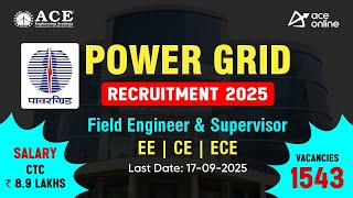 Power Grid Recruitment 2025 | 1543 Vacancies for Field Engineer &amp; Supervisor | CTC: 8.9 Lakhs