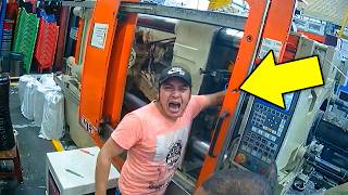 Press Machine Accident Caught on Camera
