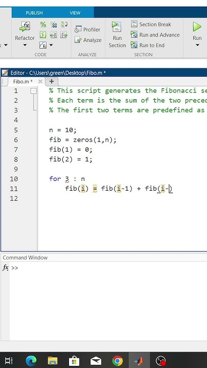 Fibonacci Sequence in MATLAB - YouTube