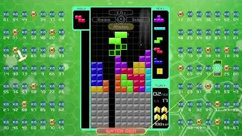 i got a crazy good win w/ tetris clear sends 8 lines twice in tetris 99 CPU battle today!!!