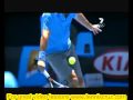 Roger Federer backhand slice ball contact