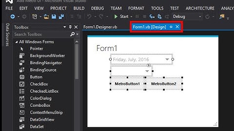 HOW TO ADD METRO UI TOOLS TO VISUAL STUDIO
