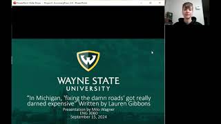 WSU ENG 3060: Project 1: Article Summary Presentation