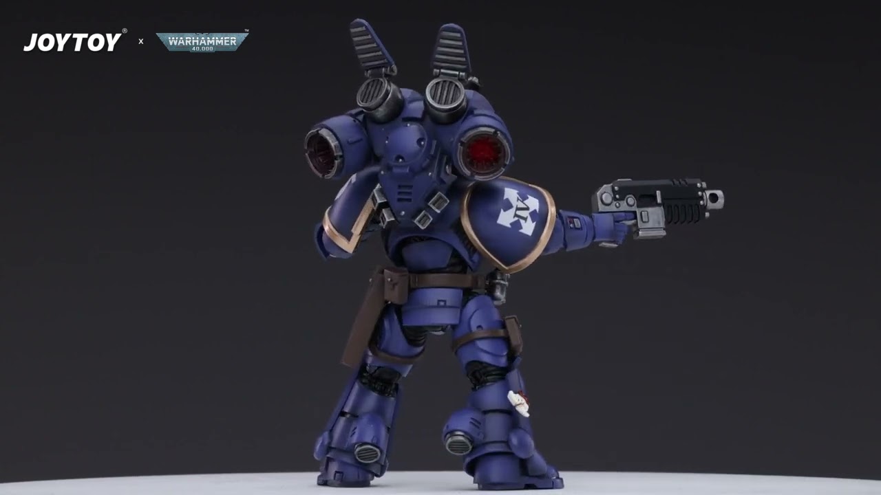 JOYTOY Action Figure Warhammer 40.000 Ultramarines Jump Pack Intercessors Sergente - Scala 1/18, 12,2 Cm, Collezionabile - 2