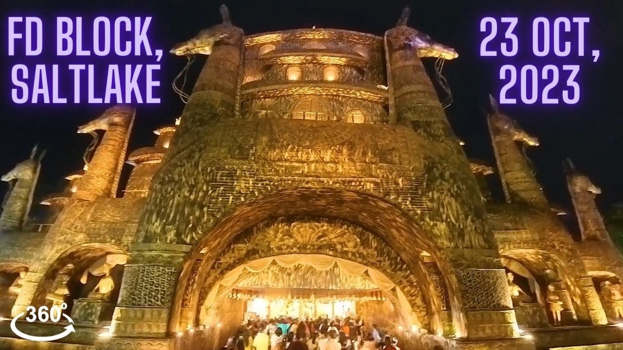 Fd Block Saltlake FD Block Durga Puja Pandal 2023- 360°VR Walking Tour - YouTube