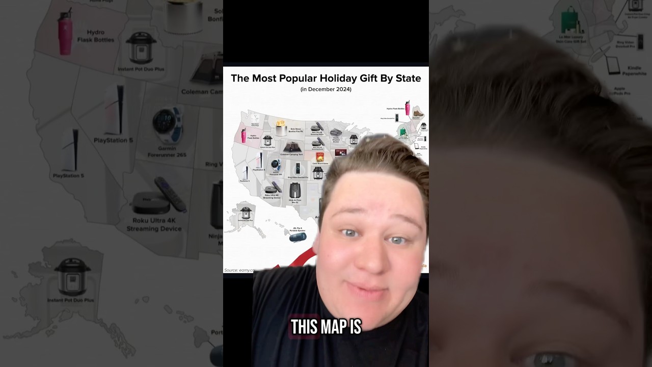 MOST POPULAR GIFTS IN EACH STATE MAP 
